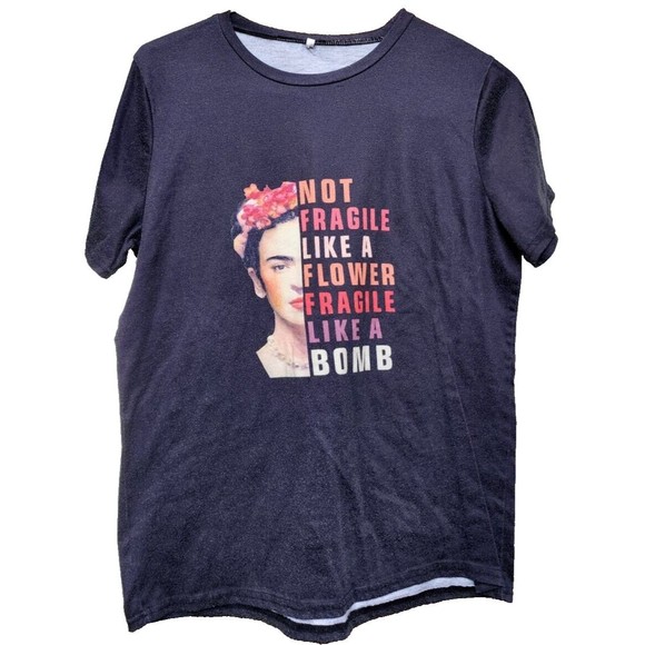 Frida Kahlo Fragile T-shirt Size Medium Ethnic Hippie Boho Mexico - Picture 1 of 6